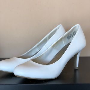 White Closed Toe Heels